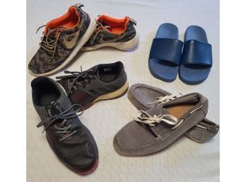 Men's 10 Adidas, Camo Nikes, Barney's NYC Slides, And Boat Shoes