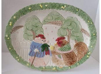 Vintage '88 Fitz & Floyd 'Bacon And Eggs' 16in Canap Platter (Retired) Excellent Condition! Use Or Hang
