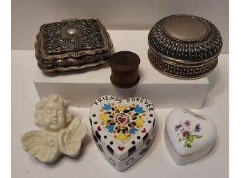 Jewelry And Trinket Box Lot Incl Vintage Lefton And Keys Lol Excellent Condition