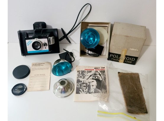 Vintage Polaroid Land Camera And Other Accessories