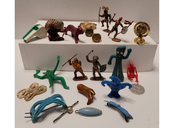 Vintage Smalls Including Plastic Indians, Whistle, Gumby And More!