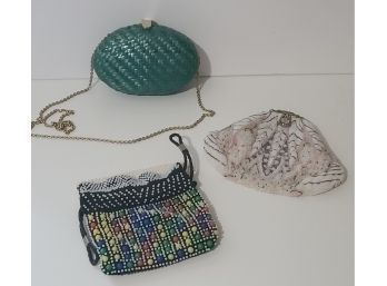 THAT WICKER CUTIE Vintage Purses Including Reversible Beaded