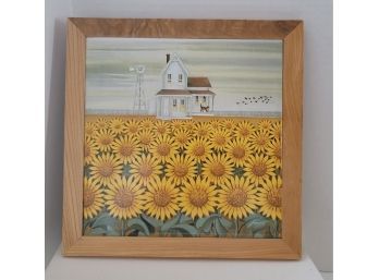 Beautiful Vintage Hand Painted Tile Art By Lowell Herrero Excellent Condition