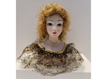 Vintage Barbie-looking Ceramic Bust