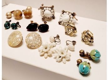 Vintage Earrings 40s-60s Incl Lisner,marvella,Lucite And More!
