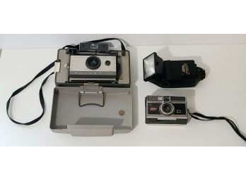 Vintage Polaroid Cameras And Flash