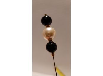 Vintage Faux Pearl And Bead Hat Pin Great Condition