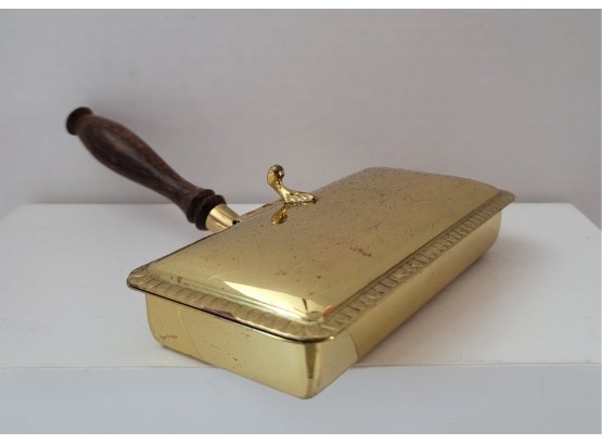 Oh Garson Please Remove My Crumbs! Gorgeous Vintage Brass And Wood Silent Butler Made In Italy Great Condition