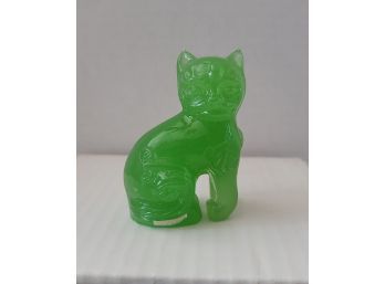 Vintage 1986 The Franklin Mint Jade Cat Figurine Excellent Condition With Org Box 2 3/4h