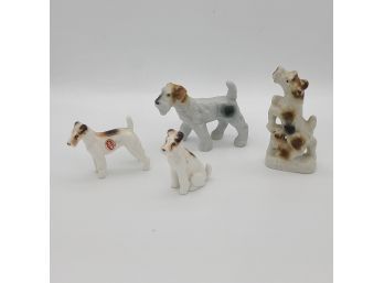 Vintage Terrier Dog Figurines Including Bone China