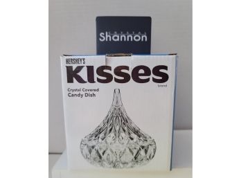 Vintage NOS Godinger Shannon Crystal Hershey's Kisses Covered Candy Dish