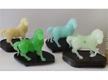 A Horse Is A Horse Of Course Of Course Gorgeous Vintage Jade Horse Figurine Lot With Original Boxes