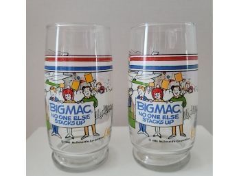 Pair Of Vintage 1986 McDonald's Mc Vote Glasses Excellent Condition! Need Cleaning