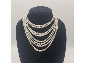 FAB Vintage Multistrand Faux Pearl Necklace