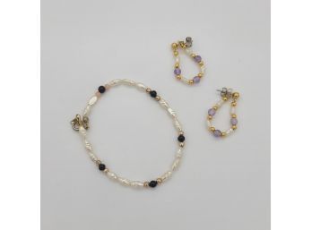 Darling Freshwater Pearl Earrings And Bracelet