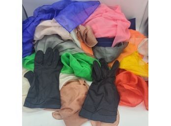 ALL THE COLORS Silk Handkerchiefs And Vintage Gloves