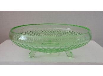 Betcha Don't Have This One In Your Collection! Vintage Uranium Hobnail Footed Depression Bowl
