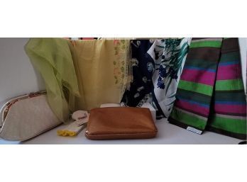 I'M DROOLING! Vintage Silk Scarve And Clutch Lot Incl. Sally Gee And MMOA