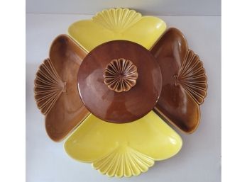 Your Mcm Living Room Isn't Complete Unless You Have This Vintage California Pottery Lazy Susan Relish/chip