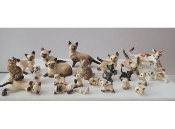 Well That's A Lot Of Kitties! And A Mouse! Vintage Porcelain Collection Incl. Wade And Pewter