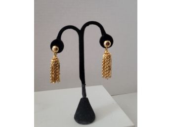 I NEED CPR! HIGHLY SOUGHT AFTER, RARE 1960'S MONET CHAIN TASSEL EARRINGS DAMITA SERIES PRISTINE!