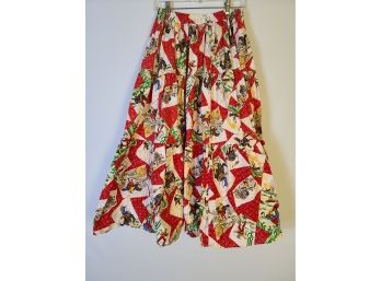 Vintage Prarie Tiered Western Midi Swing Skirt