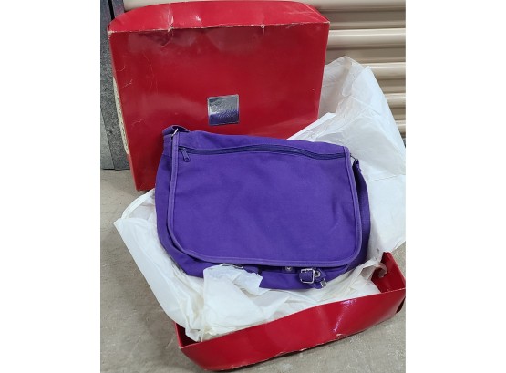 Vintage 1980s Purple Canvas Messenger Bag