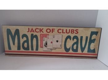 Jack Of Clubs Man Cave Wood Wall Art Great Condition