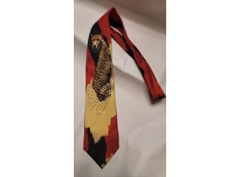 Dare To Wear! Vintage Authentic Jean Paul Gaultier Cheetah Silk Tie Gorgeous Excellent Condition!!