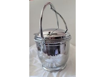 For Your MCM Bar! Vintage Retro Art Deco Style Chrome Ice Bucket By KS Great Condition