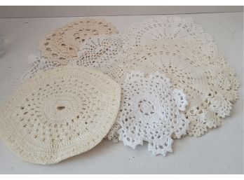 Lot Of Vintage Hand Crocheted Doilies