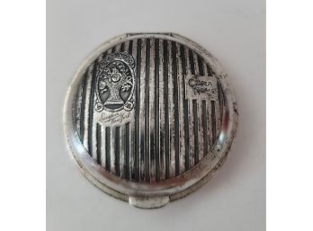 Hey Collectors! Gorgeous Antique Langlois Cara Nome Silver Plated Powder Compact