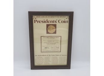 Vintage Framed U.S. Gold Commemoratives Presidents' Coin