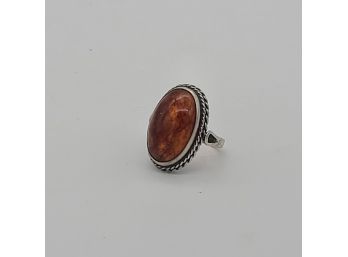 Vintage Large Amber Stone Ring