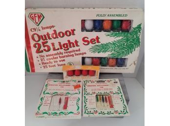 Clark Are The Lights Twinkling? Ha! Vintage MCM Outdoor Christmas Lights And Replacement Bulbs. Yes They Work!