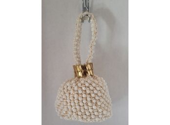 How Adorable Is This! Vintage 50s La Regale Gate Neck Top Crocheted And Beaded Wristlet Excellent Condition
