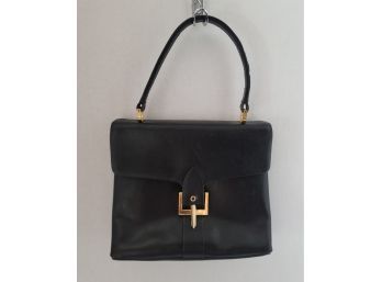Are You Sitting Down For This One! Vintage 20s-30s Black Leather Satchel Bag Made In France For Lord & Taylor