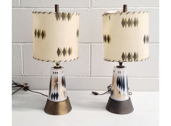 AAAAHH MIDCENTURY MODERN HARLEQUIN LAMPS YES THEY WORK