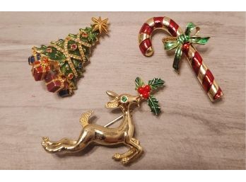 Of Course There's More Vintage Christmas Brooches Including Signed Christopher Radko And Gerrys Excellent Cond