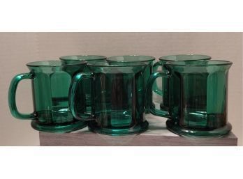 Perfect For Your Christmas Morning Or Because You Love Green! Vintage Glass Hexagon Coffee Mugs
