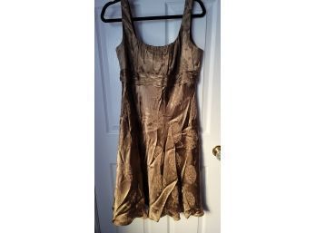 Lovely Vintage Evan-Picone A-Line Gold Cocktail Dress Size 14 Excellent Condition