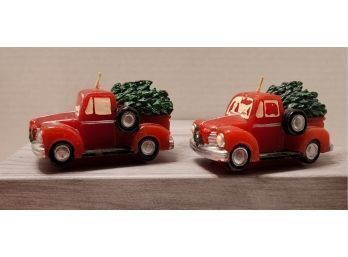 Vintage MCM Boston Warehouse Holiday Pick-up Truck Candles