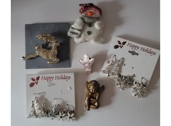 Christmas Brooches And More! Incl NWT Talbot's Reindeer