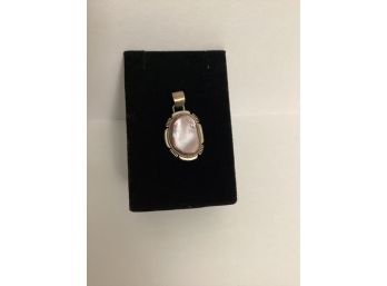 Signed Sterling & Pink Mother Of Pearl? Pendant