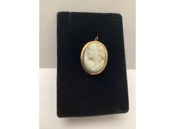 Marked 14k Raised Carved Cameo Brooch/pendant
