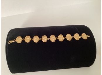 Gold Tone Clam Shell Bracelet