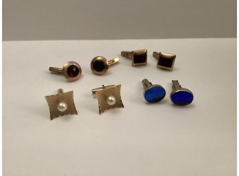 Swank Gold Filled & Plated, Alpaca Silver & Gold Filled Pearl Cufflinks