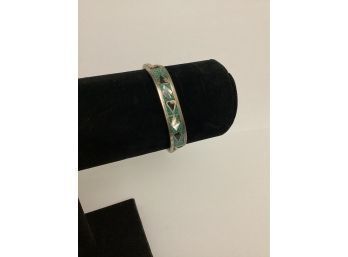 Marked 925 Sterling Hinged Bracelet