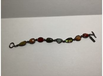 Apostrophe Faceted Bead Toggle Bracelet