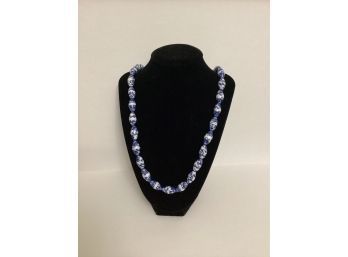 Asian Blue & White Beaded Necklace